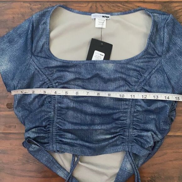 Fashion Nova My Favorite Vice Set Distressed TOP ONLY - Picture 6 of 12